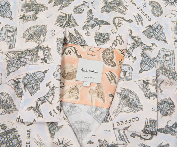 Paul Smith Souvenir Print SS Shirt Pink/Light Blue
