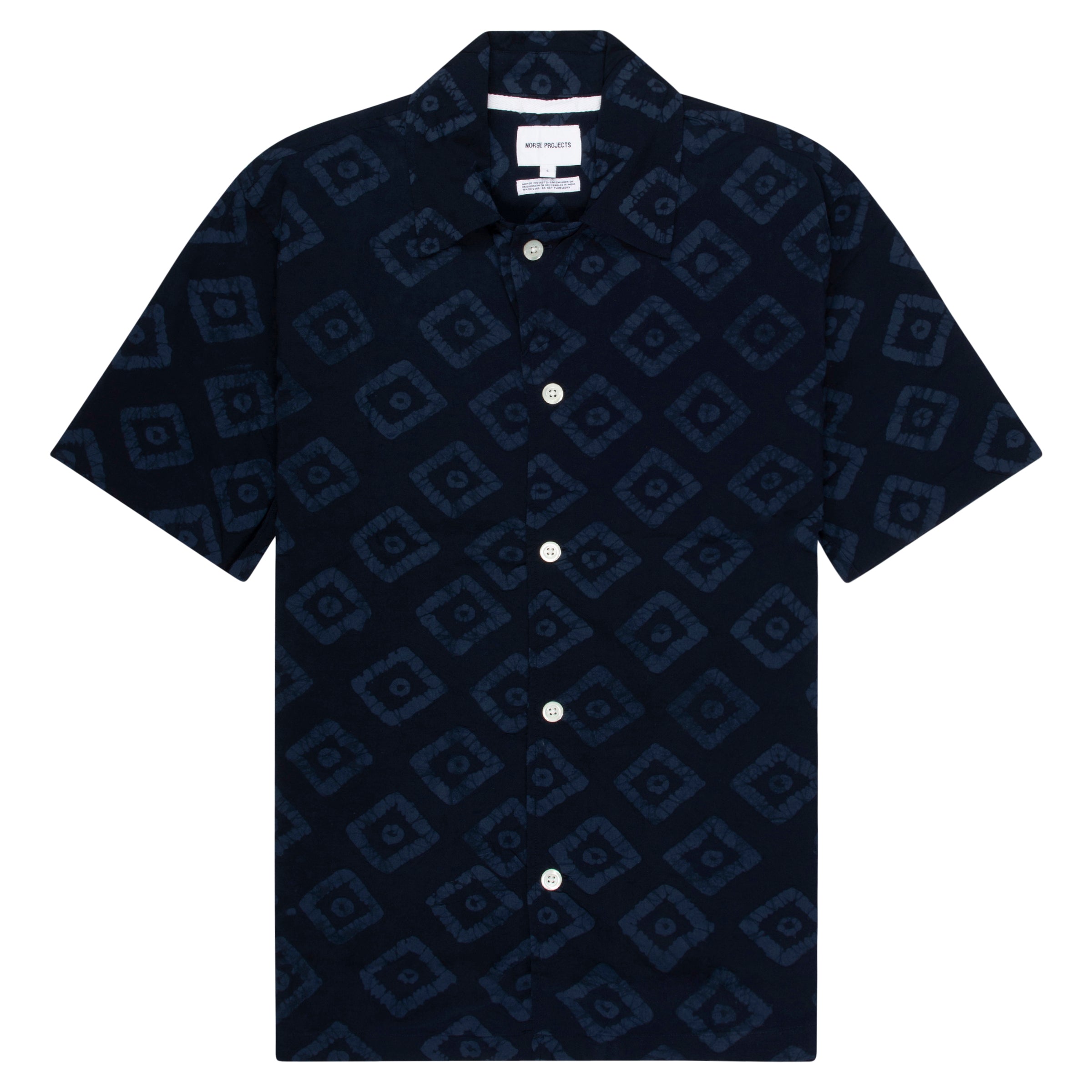 Norse Project Mads Batik Navy SS Shirt