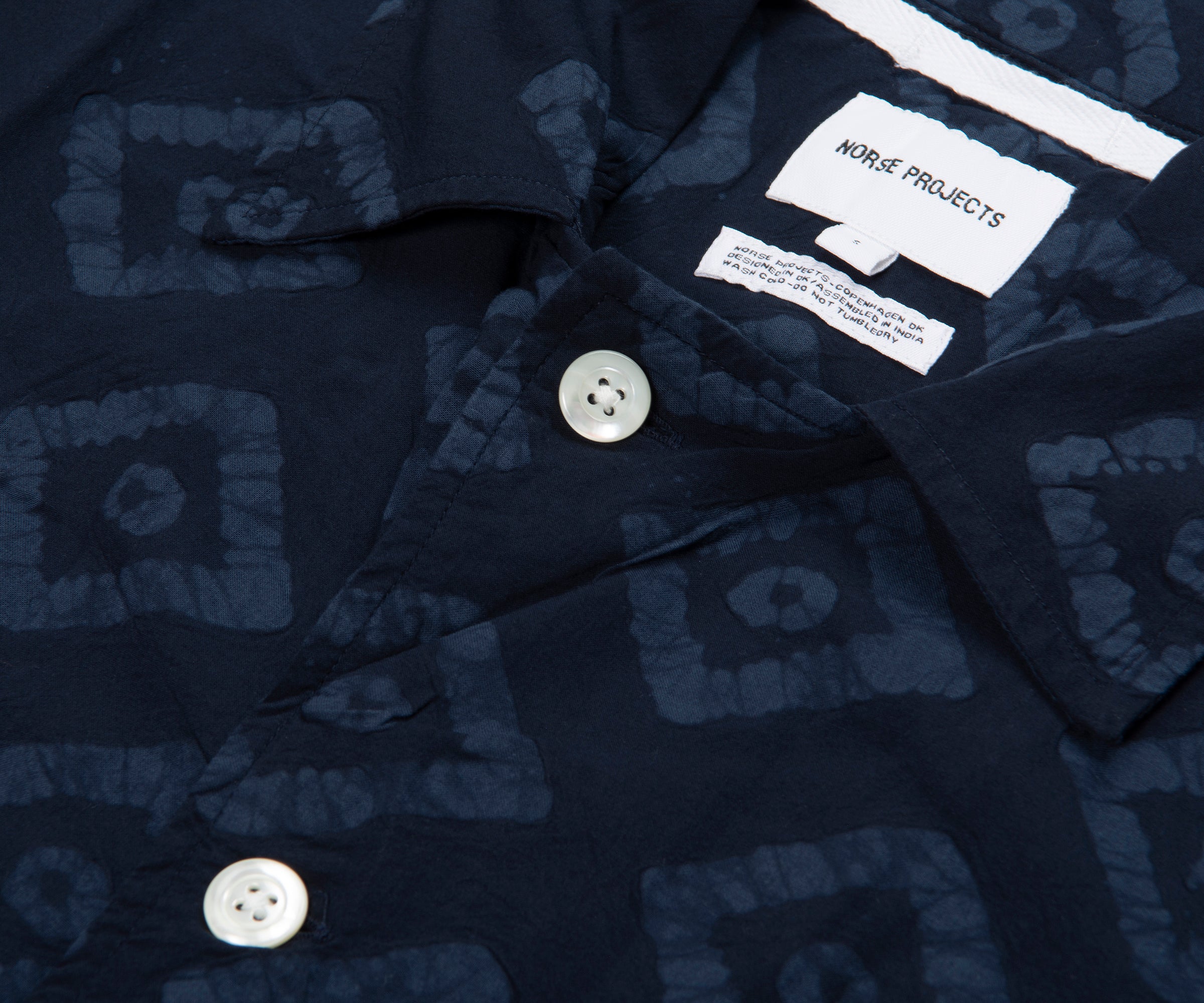 Norse Project Mads Batik Navy SS Shirt