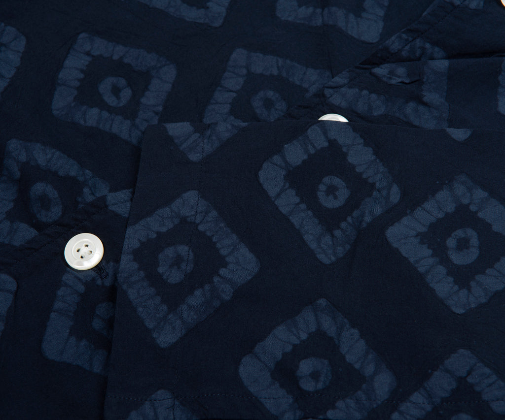 Norse Project Mads Batik Navy SS Shirt