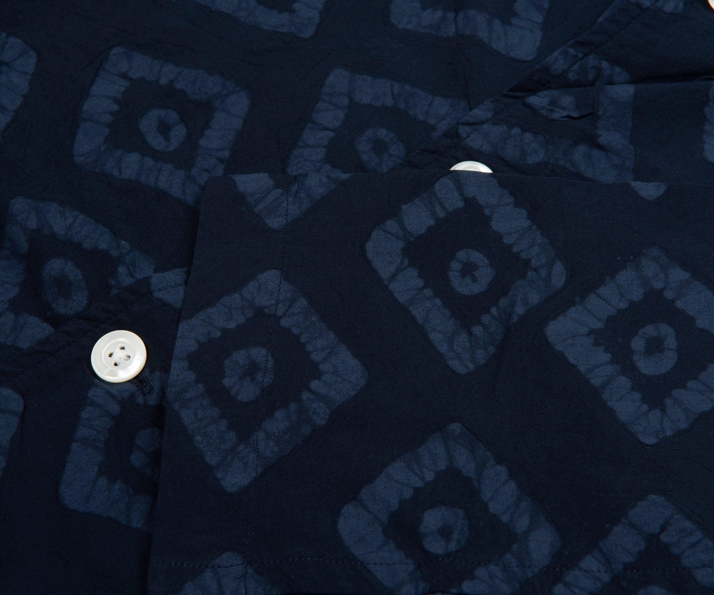 Norse Project Mads Batik Navy SS Shirt