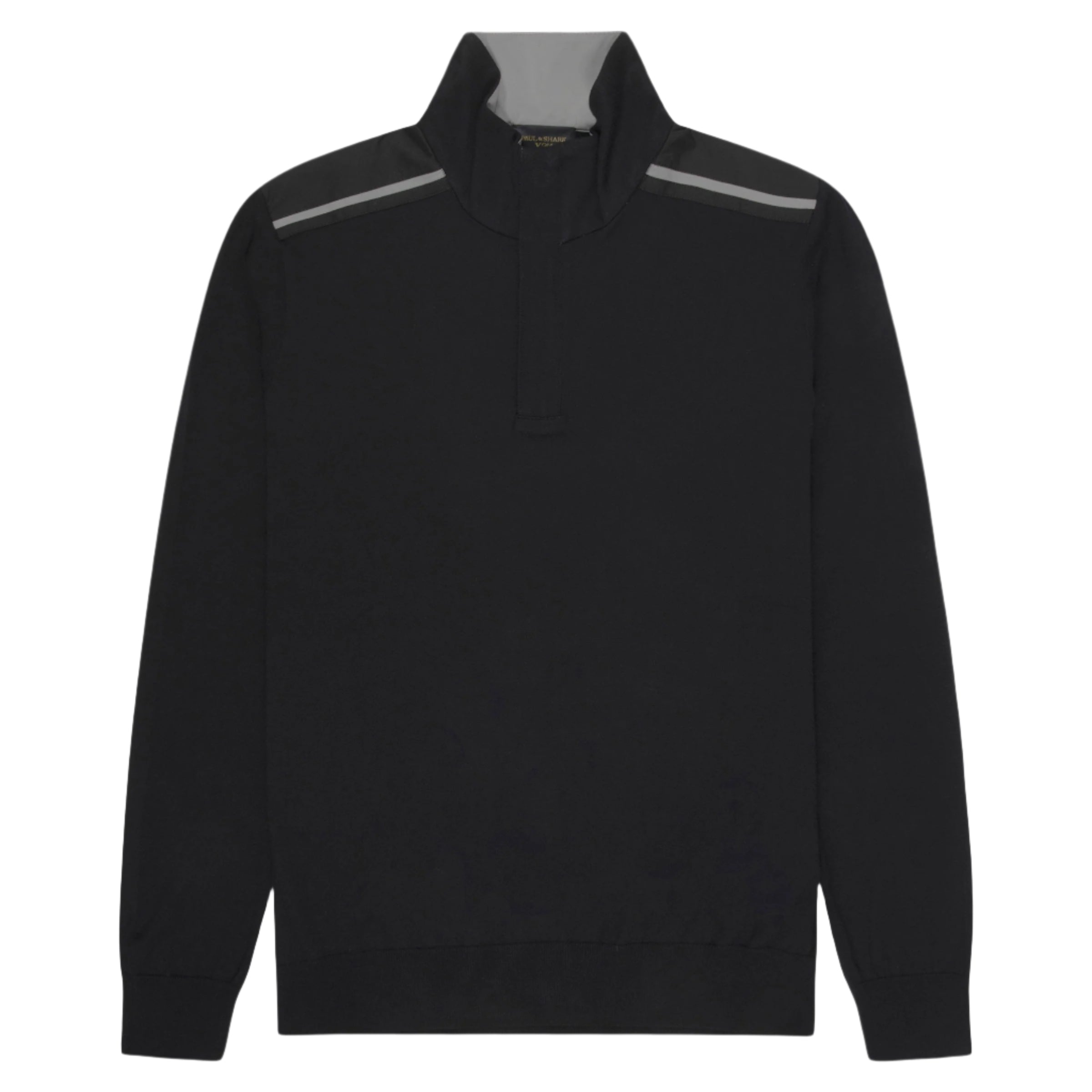 Paul & Shark Black Typhoon 1/4 Zip Panel Sweatshirt