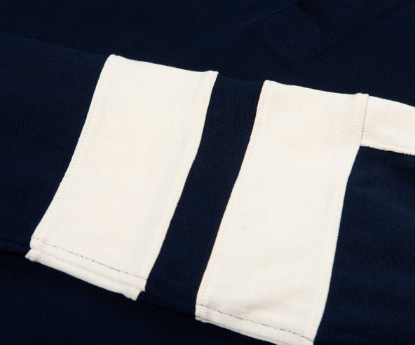 Lacoste Navy Classic Fit Colour-Block Rugby Polo Shirt
