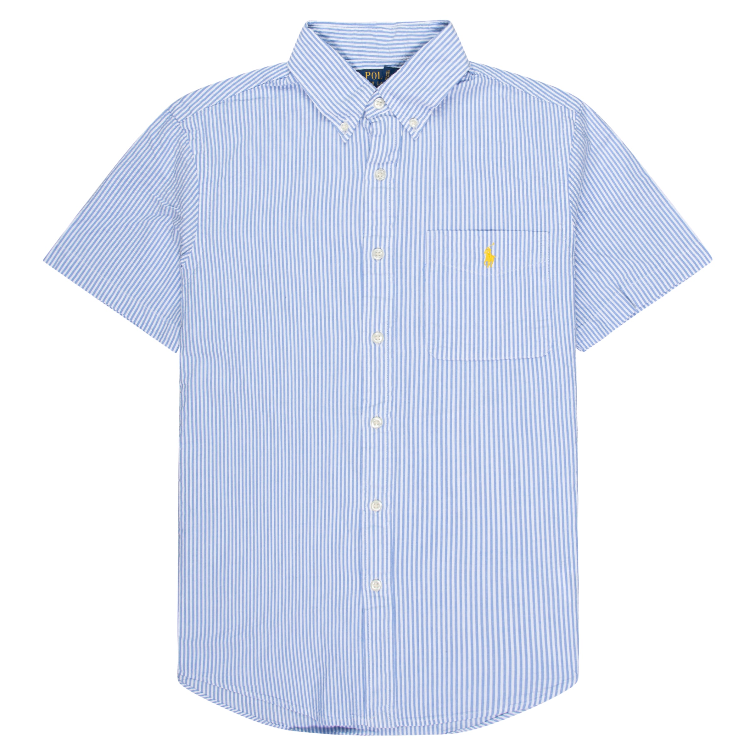 Ralph Lauren Blue/White Seersucker Stripe SS Shirt