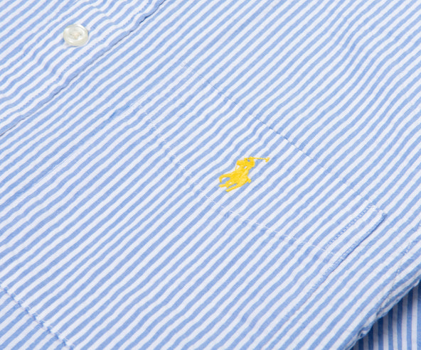 Polo Ralph Lauren Blue/White Seersucker Stripe SS Shirt
