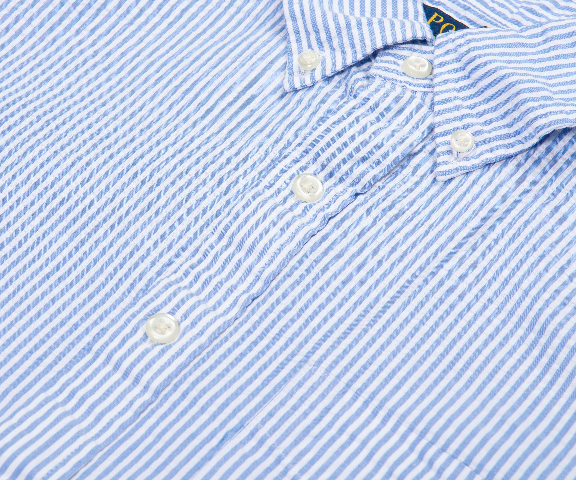 Ralph Lauren Blue/White Seersucker Stripe SS Shirt
