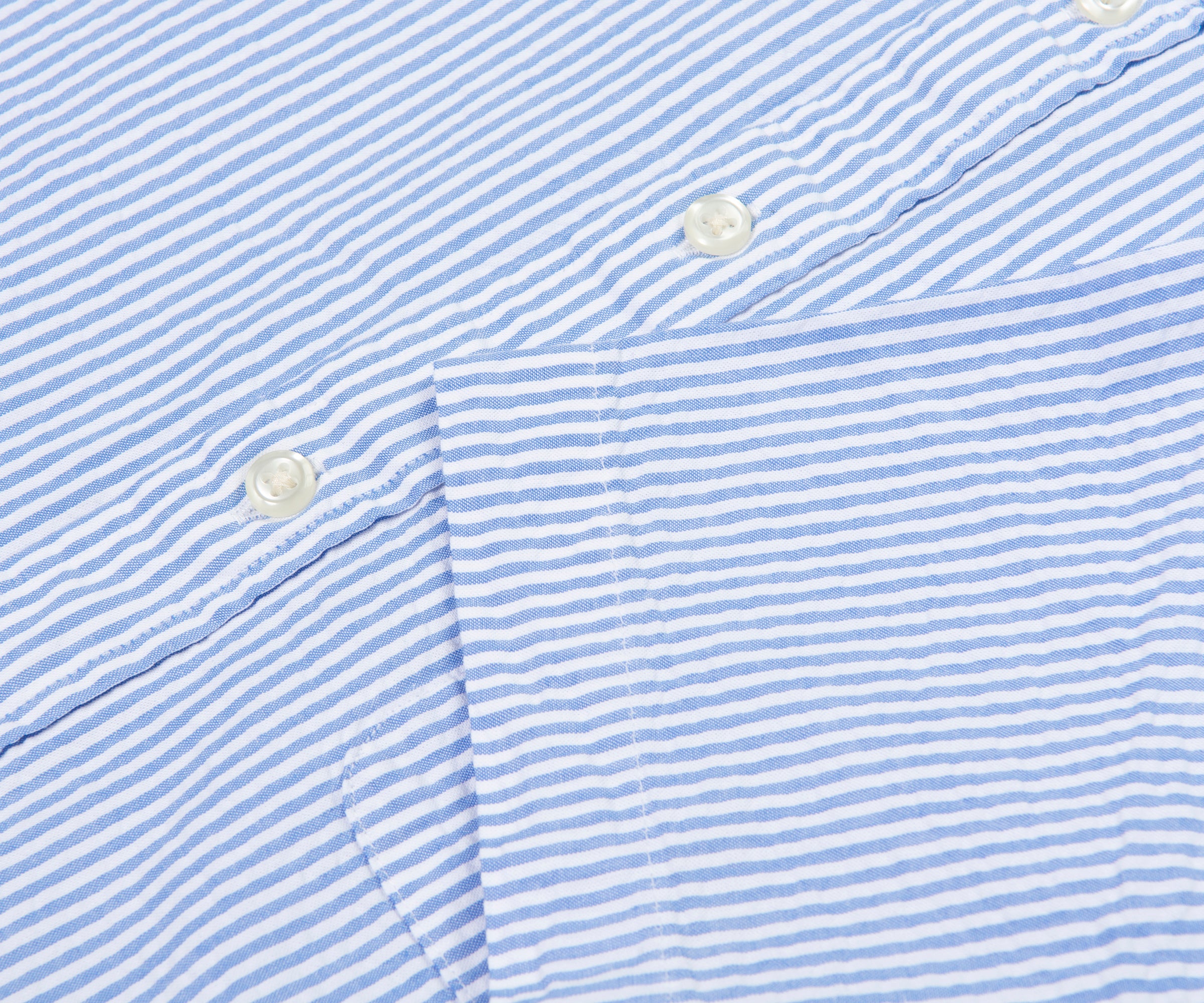 Ralph Lauren Blue/White Seersucker Stripe SS Shirt