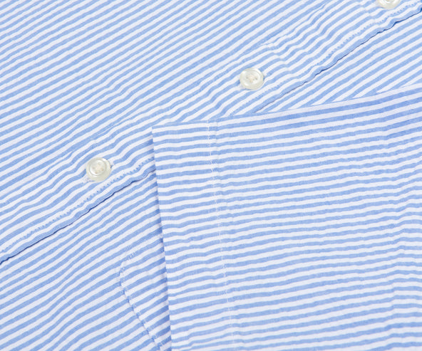 Polo Ralph Lauren Blue/White Seersucker Stripe SS Shirt