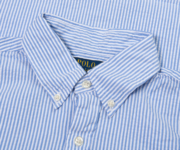 Polo Ralph Lauren Blue/White Seersucker Stripe SS Shirt