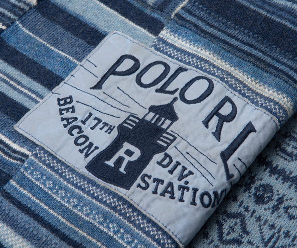 Polo Ralph Lauren Navy Patchwork Cotton Shawl Cardigan