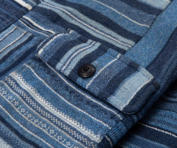 Polo Ralph Lauren Navy Patchwork Cotton Shawl Cardigan