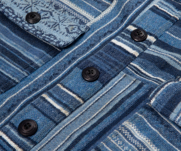 Polo Ralph Lauren Navy Patchwork Cotton Shawl Cardigan