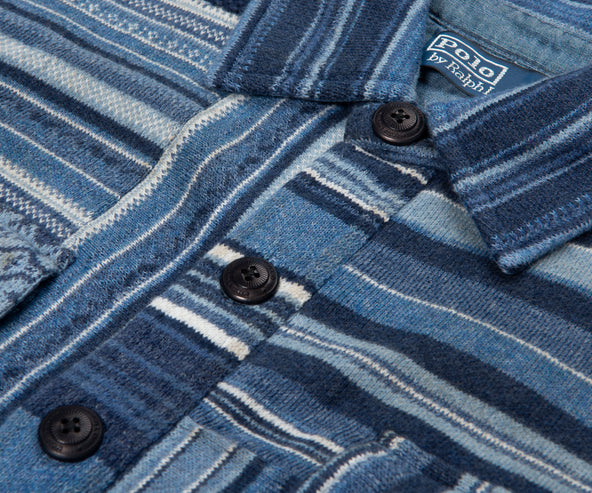 Polo Ralph Lauren Navy Patchwork Cotton Shawl Cardigan