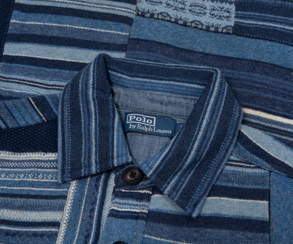 Polo Ralph Lauren Navy Patchwork Cotton Shawl Cardigan