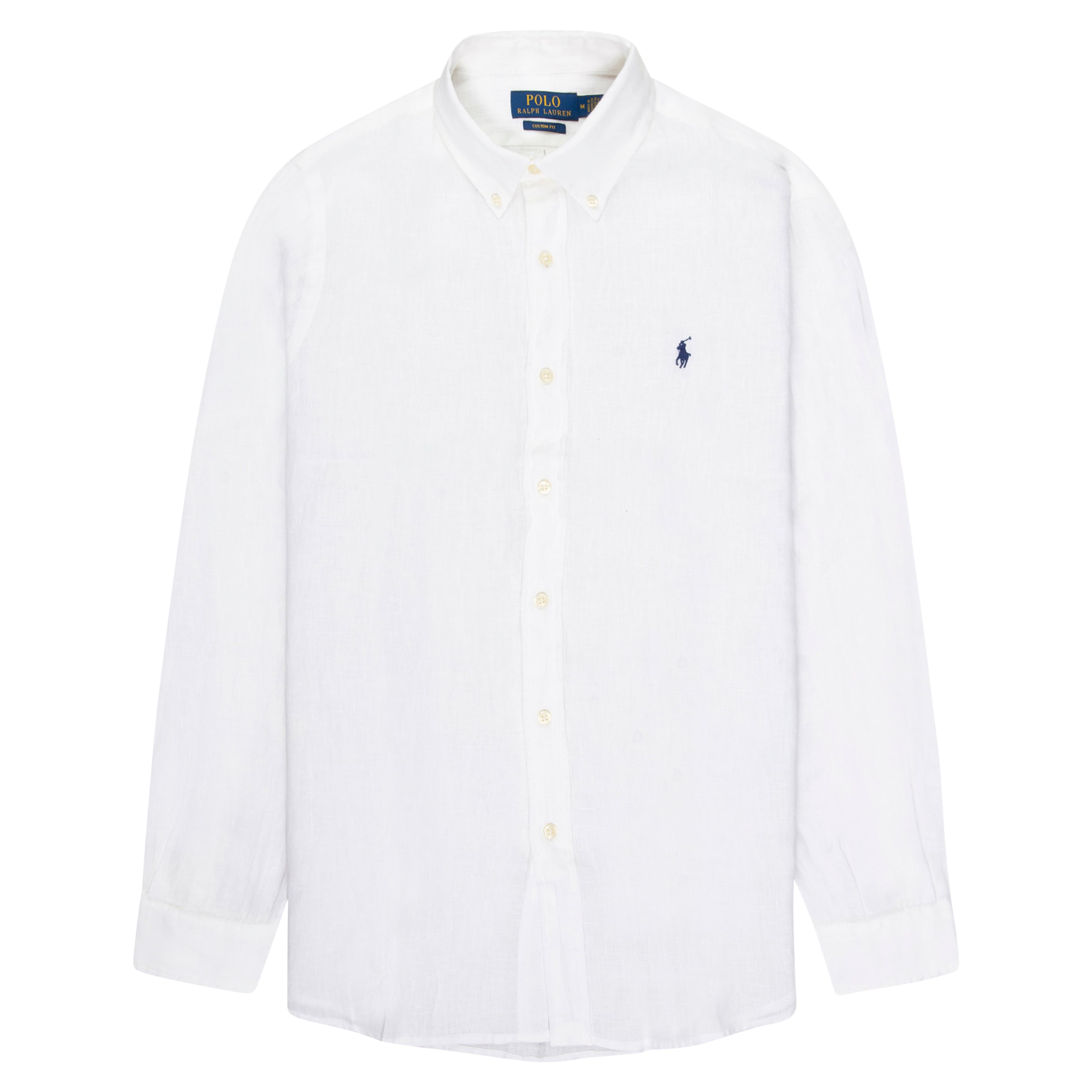 Ralph Lauren White Custom Fit Linen Shirt