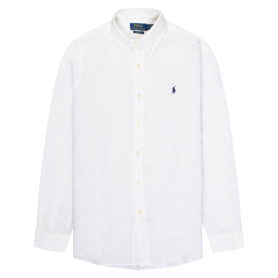 Polo Ralph Lauren White Custom Fit Linen Shirt