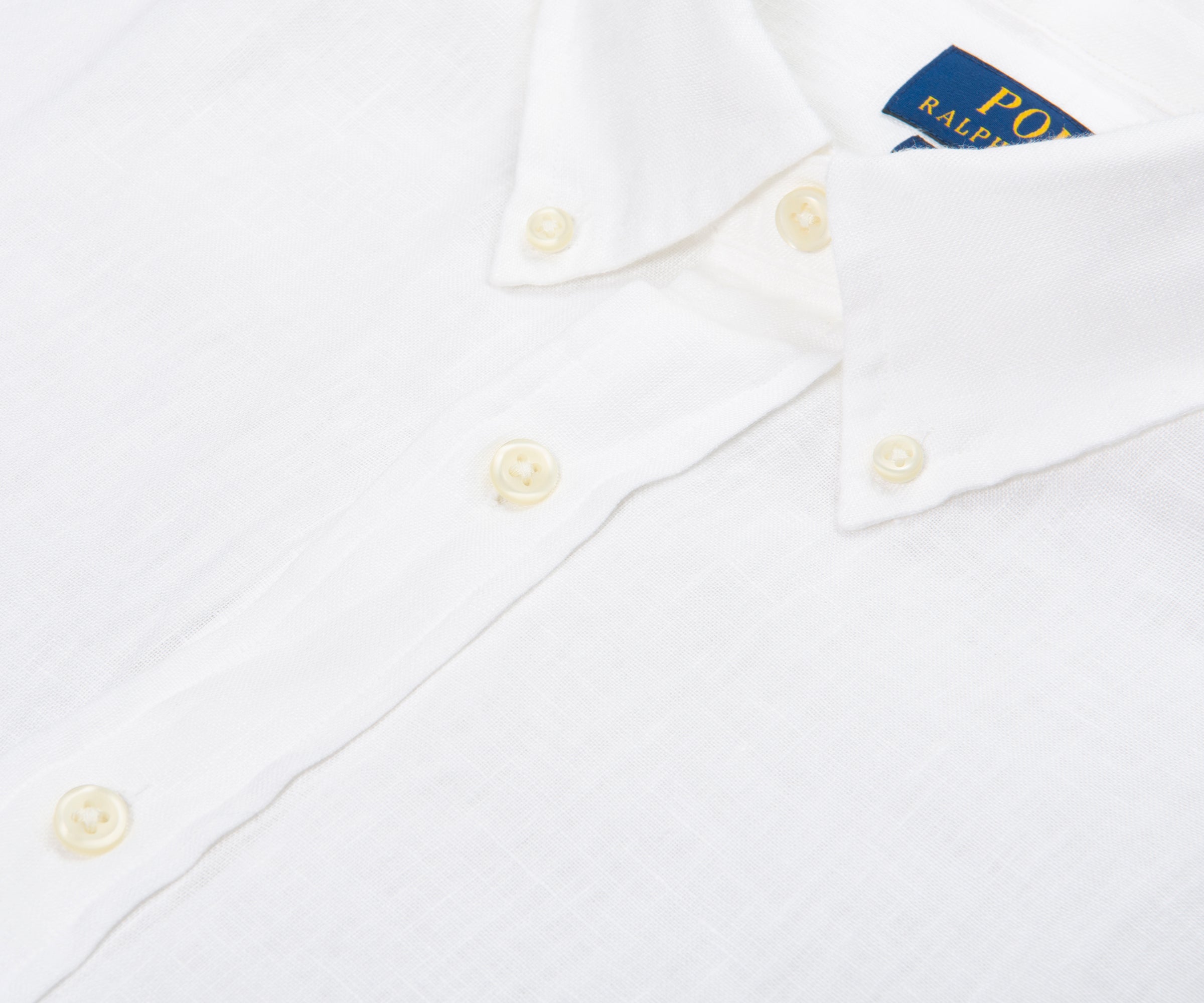 Ralph Lauren White Custom Fit Linen Shirt
