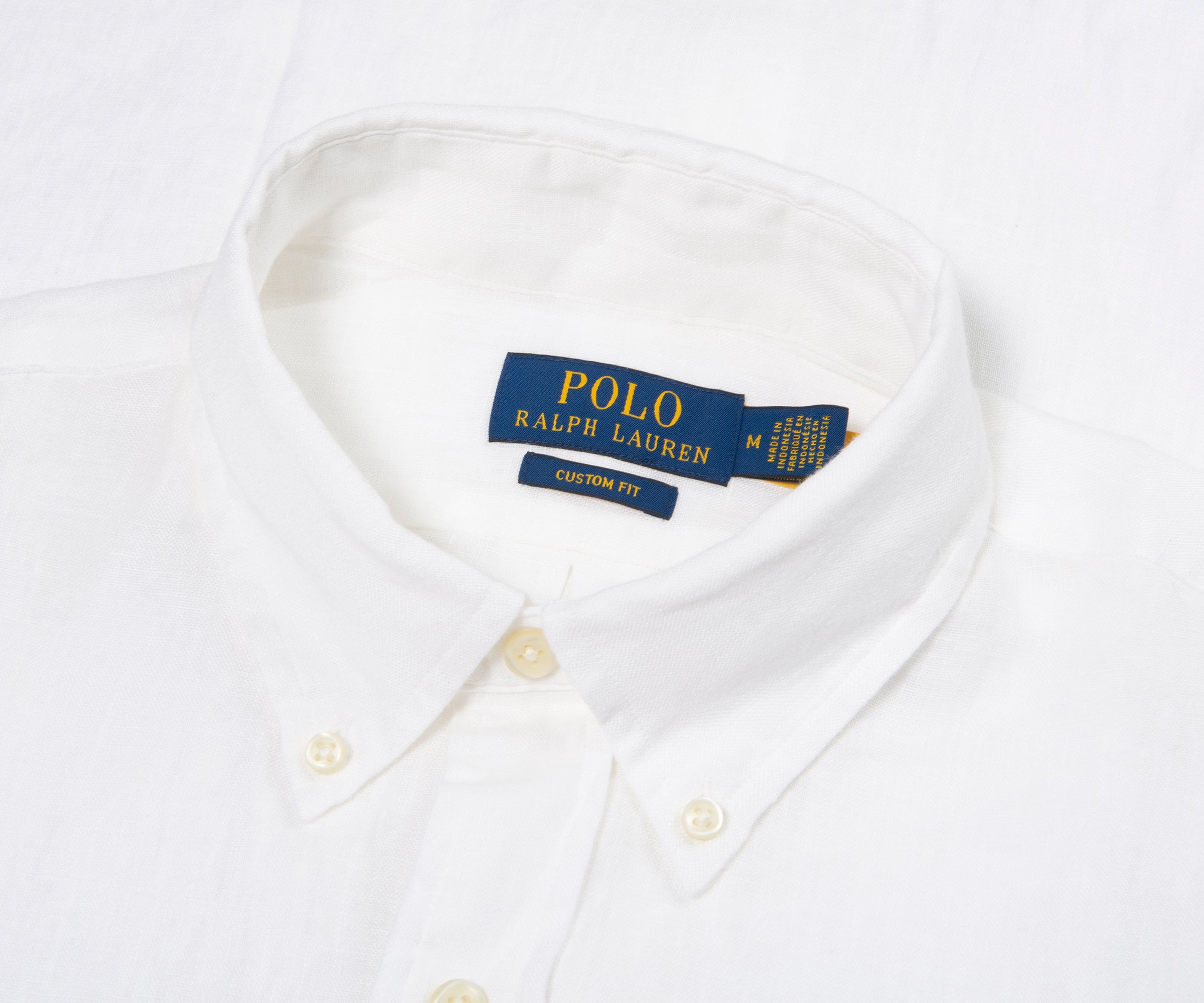 Ralph Lauren White Custom Fit Linen Shirt