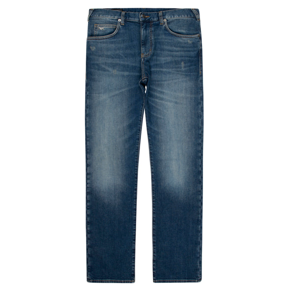 Emporio Armani J45 Blue Distressed Jeans