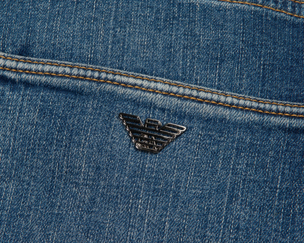 Emporio Armani J45 Blue Distressed Jeans