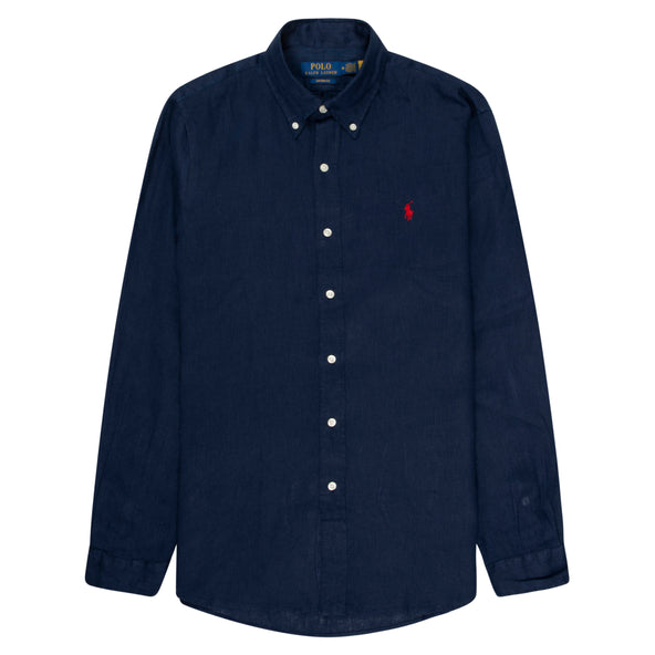 Polo Ralph Lauren Navy Custom Fit Linen Shirt