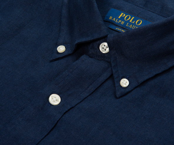 Polo Ralph Lauren Navy Custom Fit Linen Shirt