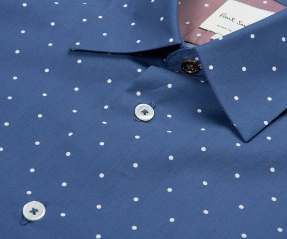Paul Smith Spotted LS Slim Fit Shirt Indigo