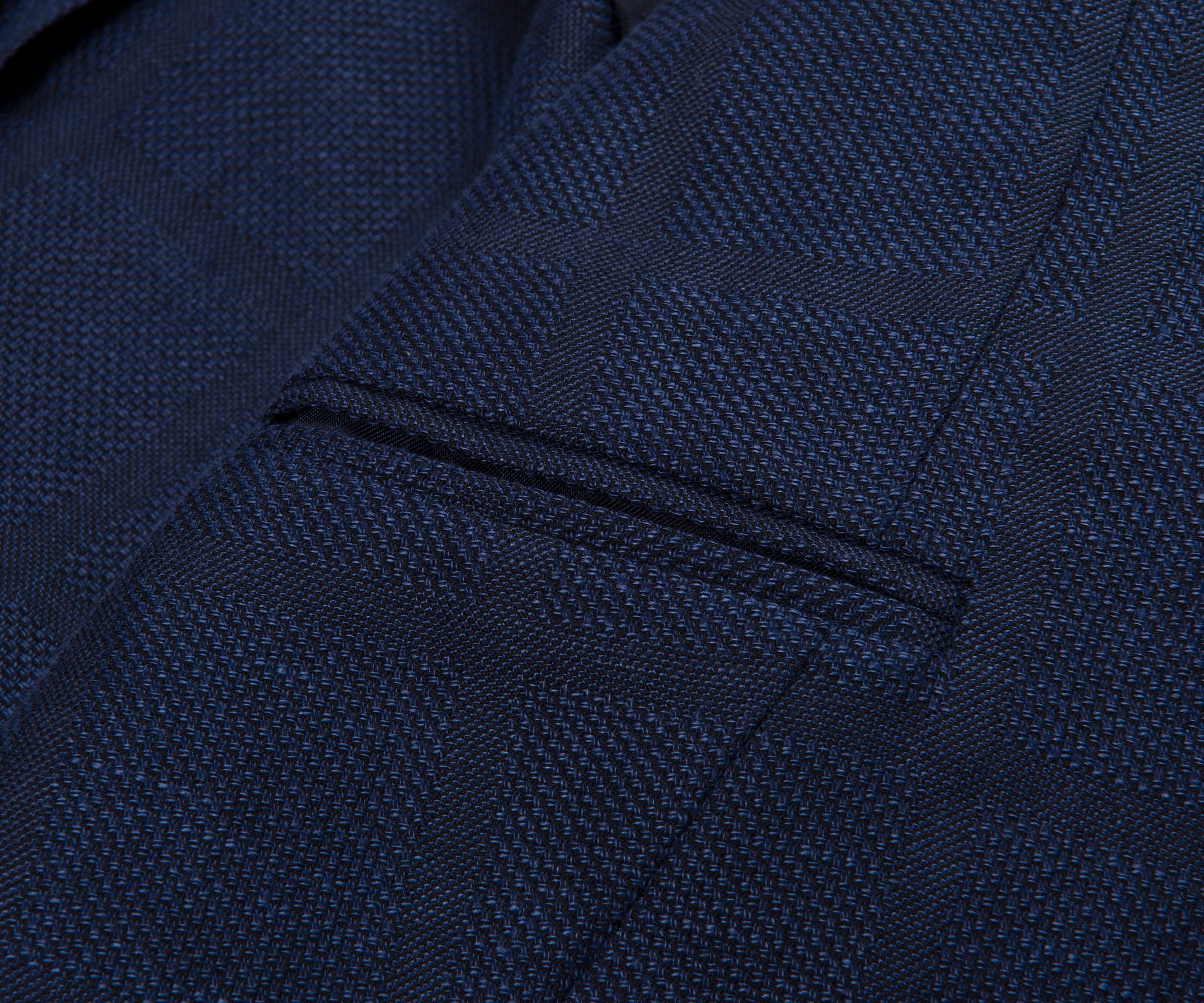 Canali Navy Shadow Check Blazer