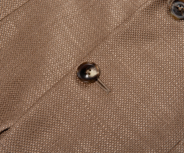 Canali Silk Wool Hopsack Blazer Brown