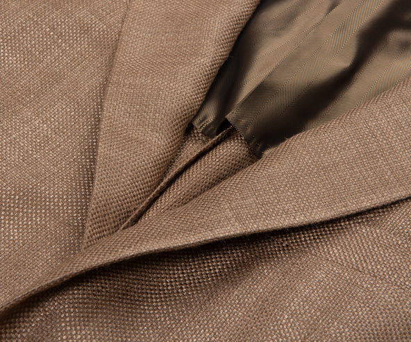 Canali Silk Wool Hopsack Blazer Brown