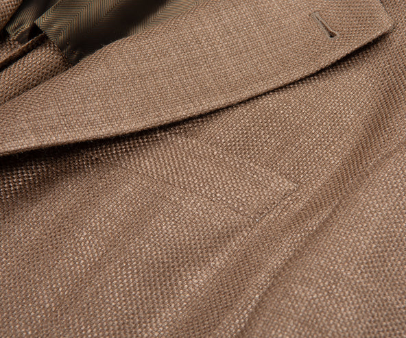 Canali Silk Wool Hopsack Blazer Brown