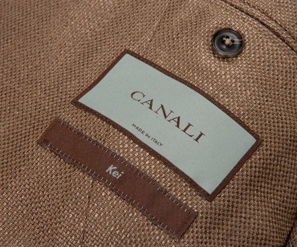 Canali Silk Wool Hopsack Blazer Brown