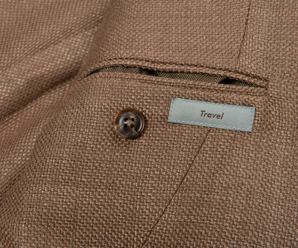 Canali Silk Wool Hopsack Blazer Brown