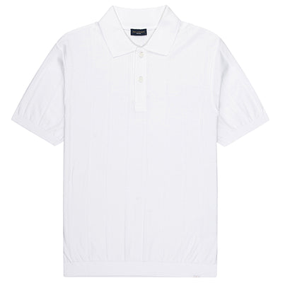 Paul & Shark White Ribbed Knit SS Polo