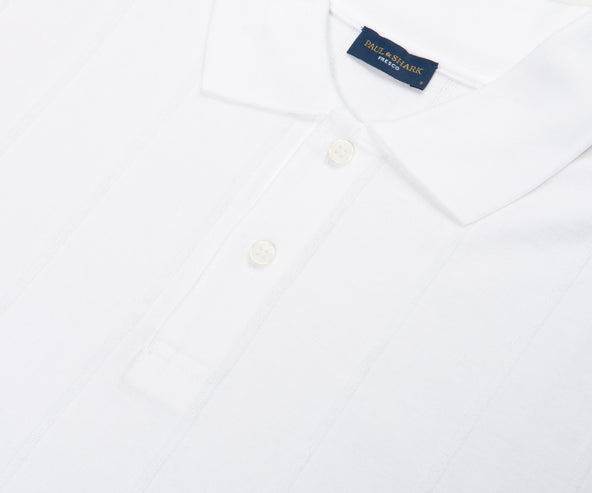 Paul & Shark White Ribbed Knit SS Polo