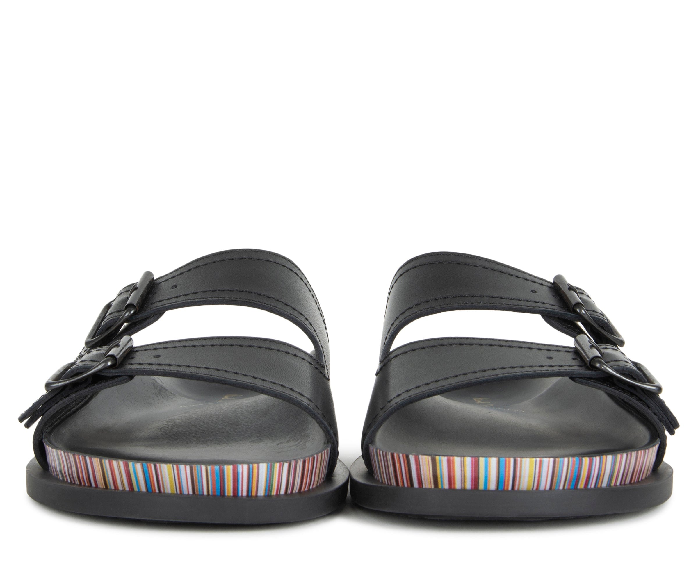 Paul Smith Black Sandals With Stripe Detail