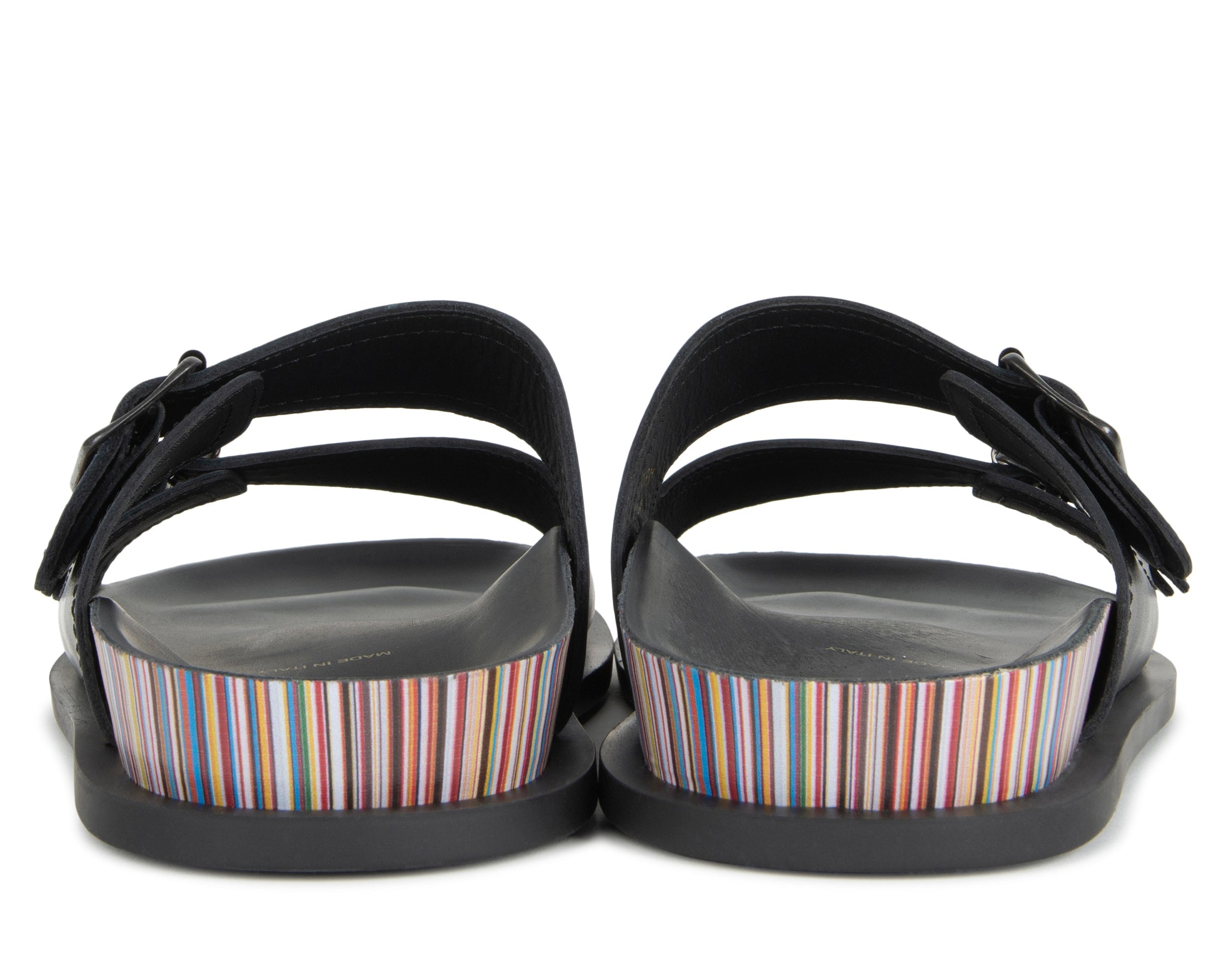 Paul Smith Black Sandals With Stripe Detail