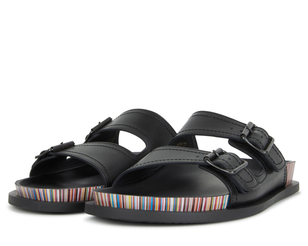 Paul Smith Black Sandals With Stripe Detail
