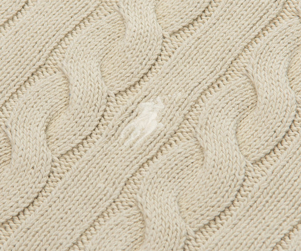Polo Ralph Lauren Sand Cable Knit Mineral Dyed Cotton Sweater
