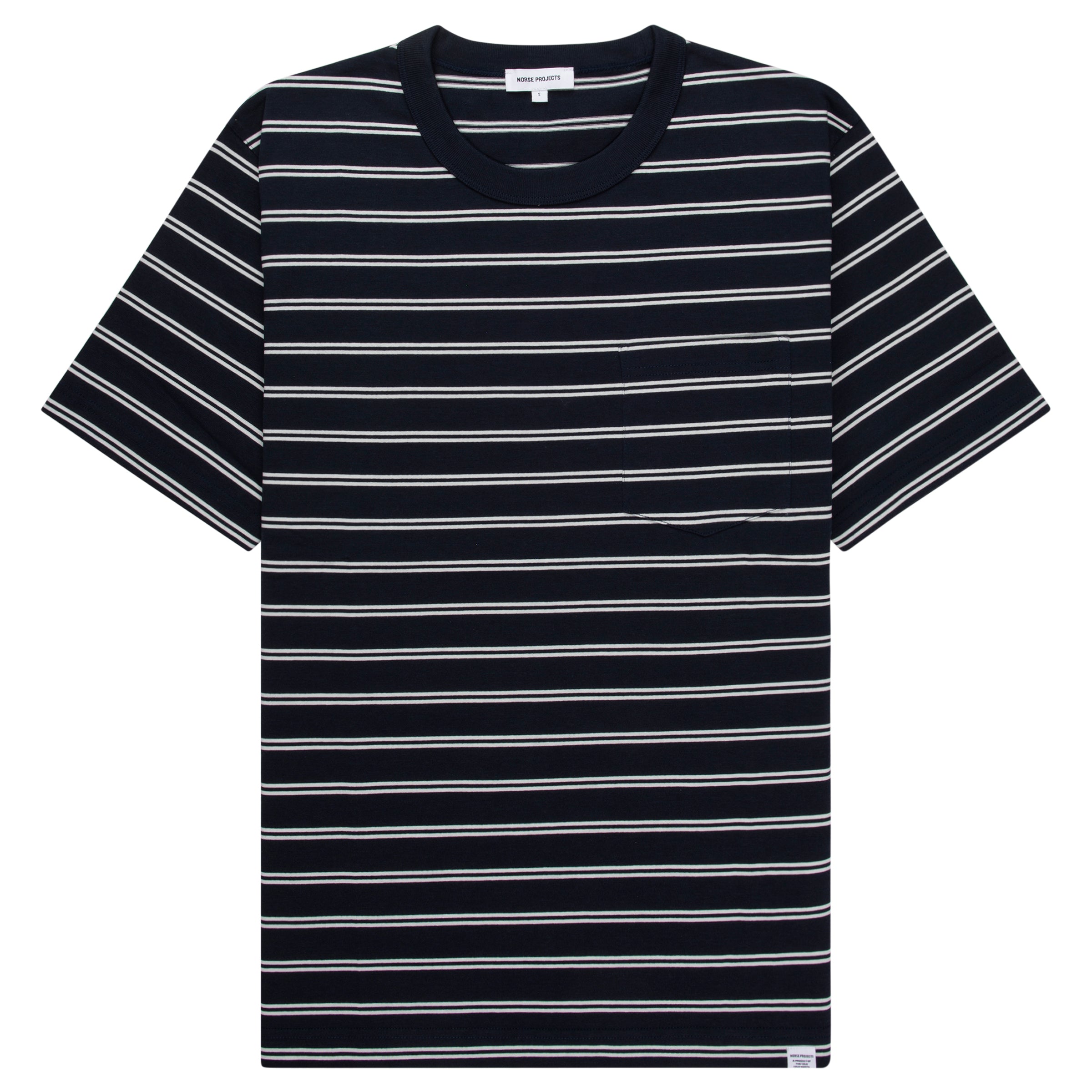 Norse Projects Holger Navy Sailor Stripe T-Shirt – Pockets