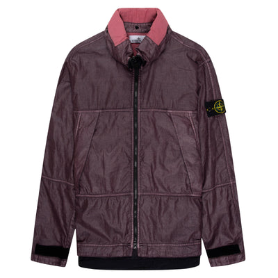 Stone Island 4100040 Burgandy Raw Linen Ovd Jacket