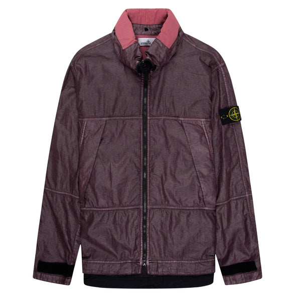 Stone Island 4100040 Burgandy Raw Linen Ovd Jacket