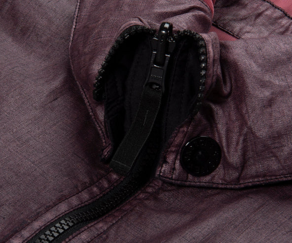Stone Island 4100040 Burgandy Raw Linen Ovd Jacket