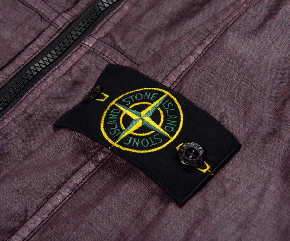 Stone Island 4100040 Burgandy Raw Linen Ovd Jacket