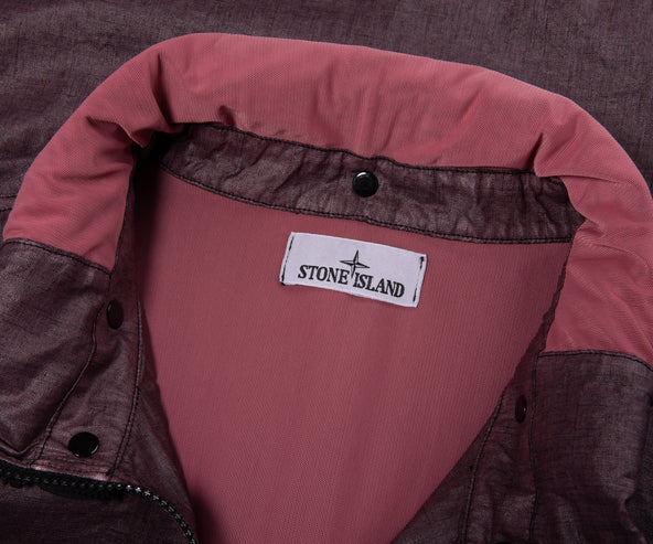 Stone Island 4100040 Burgandy Raw Linen Ovd Jacket