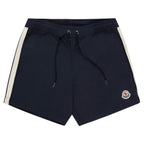 Moncler Navy Side Stripe Swim Shorts