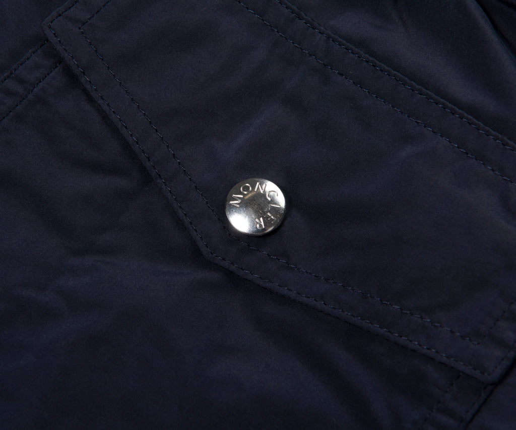 Moncler Navy Side Stripe Swim Shorts