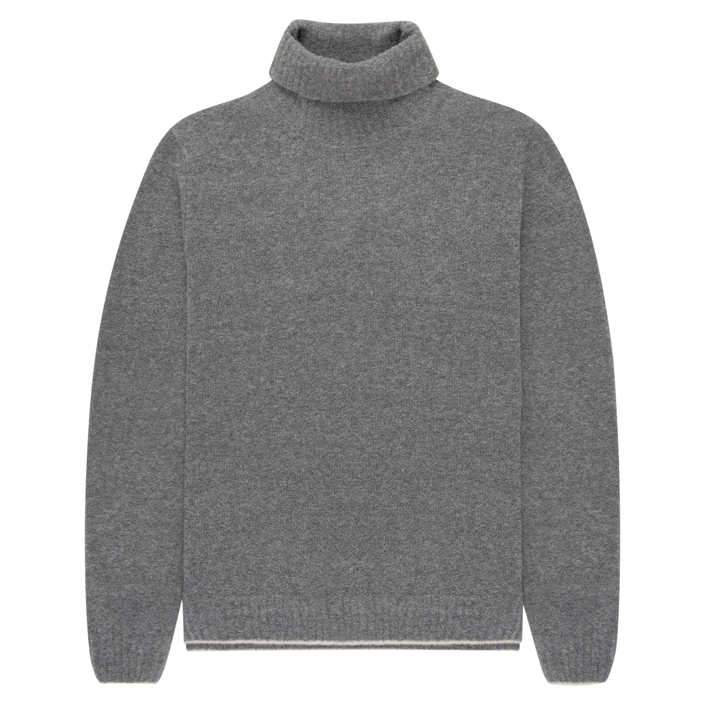 Canali Boucle Roll Neck Mid Grey