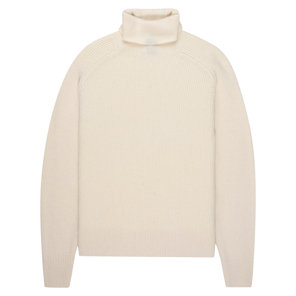 BOSS C-Evento Ribbed Roll Neck Ecru