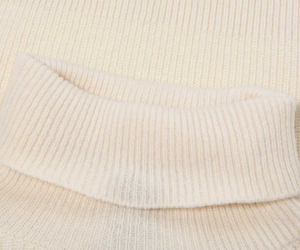BOSS C-Evento Ribbed Roll Neck Ecru
